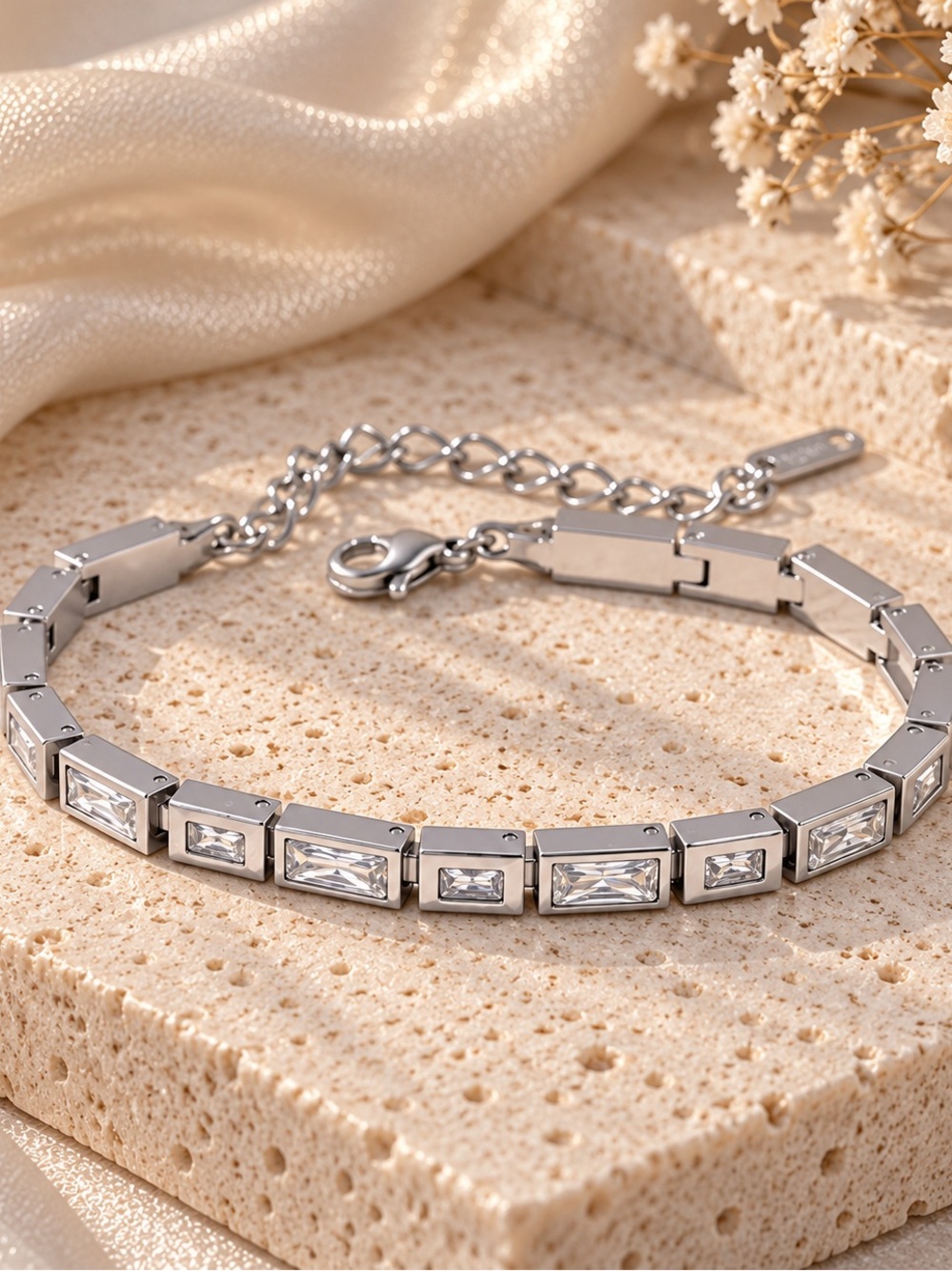 Silver Crystal Tennis Bracelet